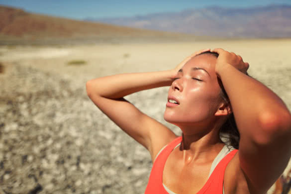 Female runner at sun