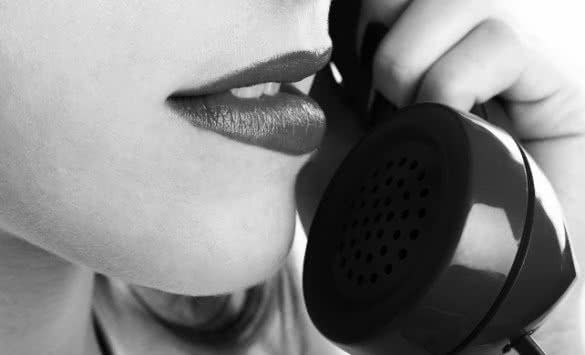 Female mouth on phone