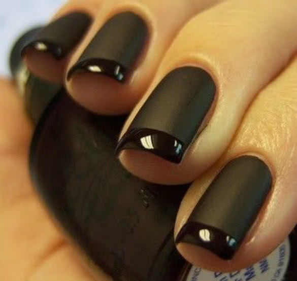 metallic black nail polish