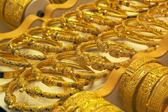 Gold handcraft in Souk of Dubai