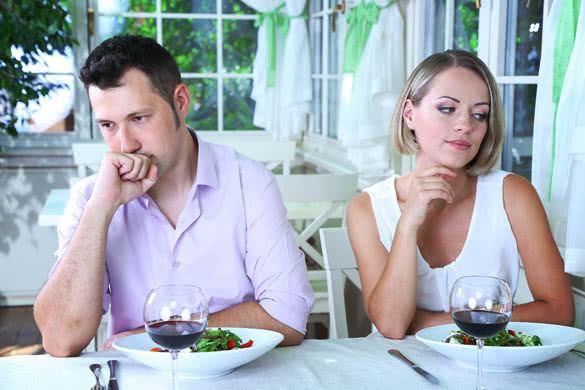 Lovers being unhappy because of troubled date 2