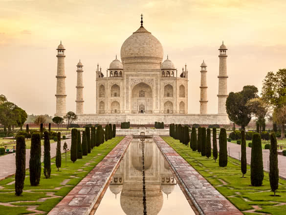 Taj Mahal at sunrise Agra India