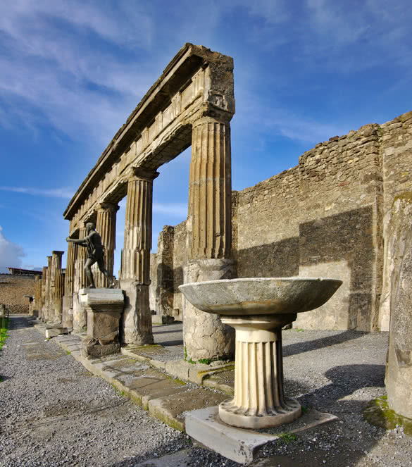 View of Pompeii ruins in Italy