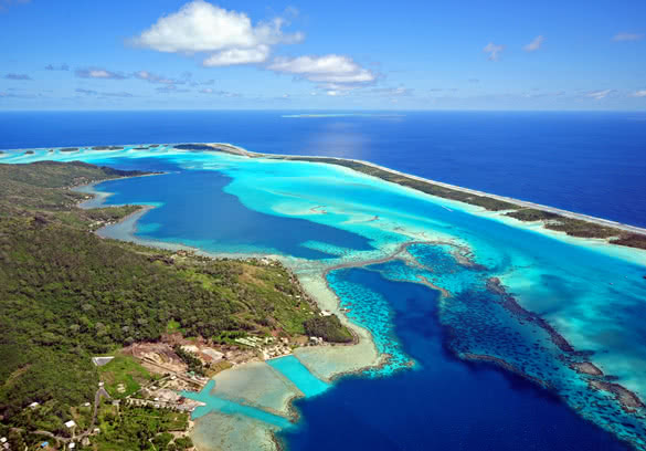 bora bora aerial view