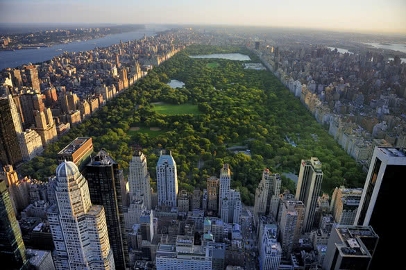 Central Park aerial view Manhattan
