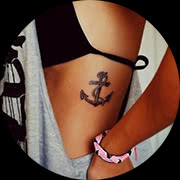 Small Anchor Tattoo Design: Rib Cage Middle