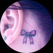 Small Bow Tattoo Design: Behind Ear Below