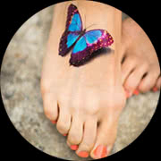 Butterfly Tattoo Design: On Foot In Color