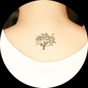 Small Cherry Blossom Tattoo Design: On Middle Upper Back