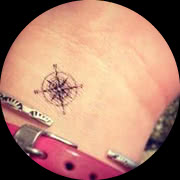 Small Compass Tattoo Design: On Inner Wrist