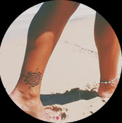 Small Compass Tattoo Design: On Ankle