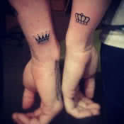 Small King Queen Couples Tattoo