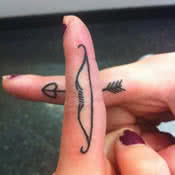 Small Bow and Arrow Couples Tattoo