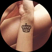 Small Crown Tattoo Design: Upper Forearm Inner Part
