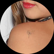 Small Dandelion Tattoo Design: On Back Shoulder