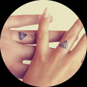 Small Diamond Tattoo Design: On Fingers