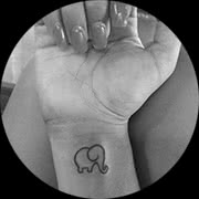 Small Elephant Tattoo Design: Inner Wrist