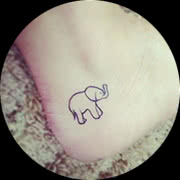 Small Elephant Tattoo Design: On Toe Side