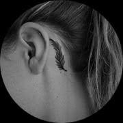 Feather Tattoo Design: Behind Ear