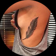 Feather Tattoo Design: On Ribs on Side