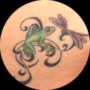 Small Frog Tattoo Design: On Upper Hip