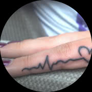 Small Heartbeat Tattoo Design: On Finger