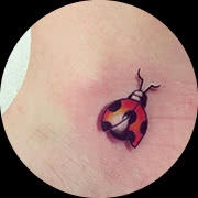 Small Lady Bug Tattoo Design: On Ankle