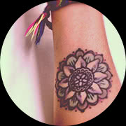 Small Mandala Tattoo Design: On Forearm Middle