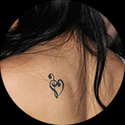Small Music Symbol Tattoo Design: Upper Back Shoulder Side, Cute