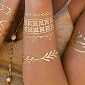 Small Gold Temporary Tattoo: On Lower Arm