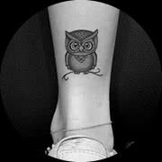 Small Owl Tattoo Design: On Calf