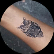 Small Owl Tattoo Design: On Forearm