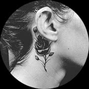 Small Rose Tattoo Design: Below Ear