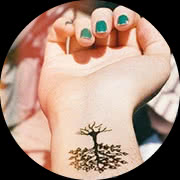 Small Tree Tattoo Design: On Inner Wrist