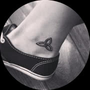 Small Trinity Knot Tattoo Design: On Ankle