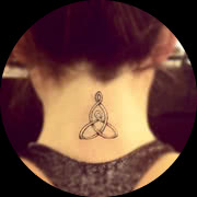 Small Trinity Knot Tattoo Design: On Back of Neck