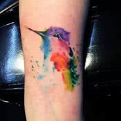 Small Hummingbird Watercolor Tattoo