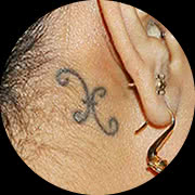 Small Zodiac Sign Tattoo Design: Pisces Sign Tattoo Behind Ear