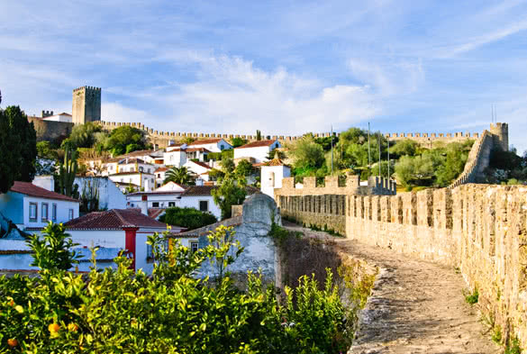 View of the medieval town of Obidos in Portugal