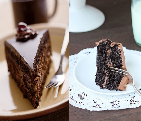 Gluten free and normal chocolate cake