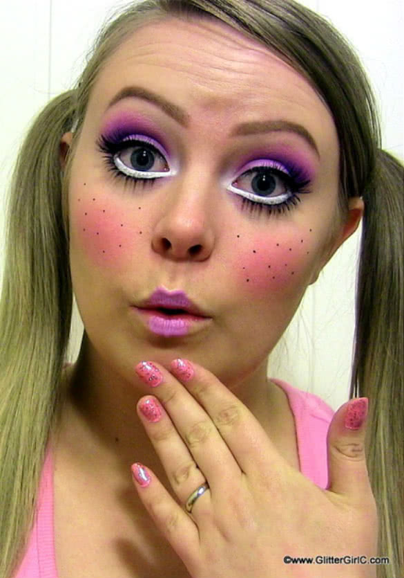 Doll makeup look by GlitterGirlC perfectfor Halloween