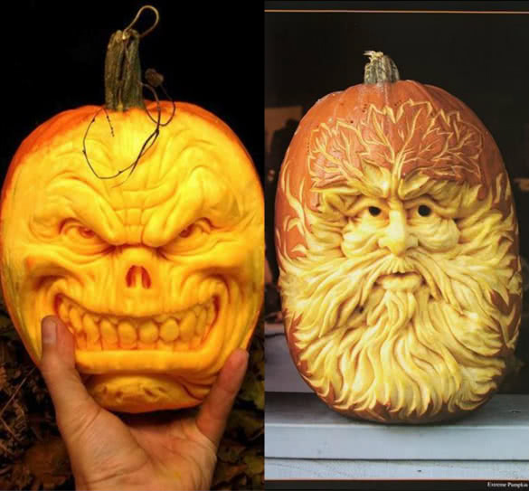 Extreme and scary pumpkin carvings