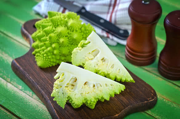 Fresh green cabbage romanesco