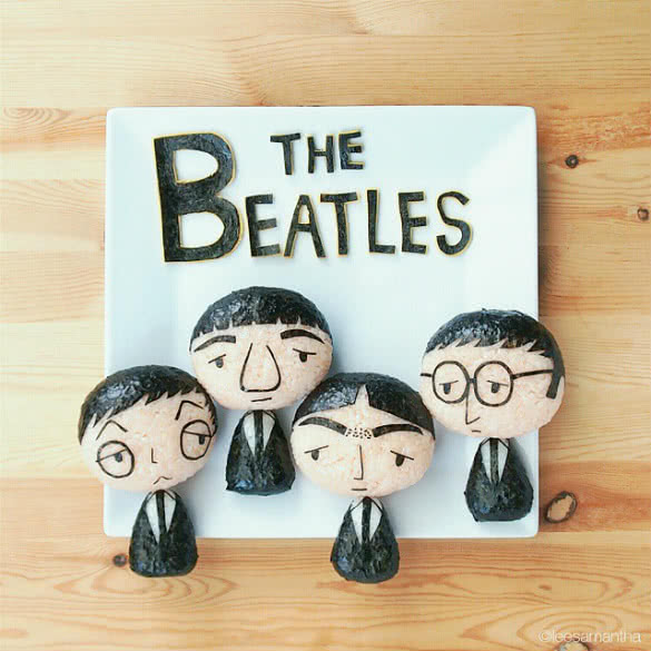 The Beatles food art created by Lee Samantha