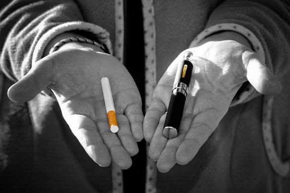 Black and white desaturated which has the concept of choosing the type of cigarette