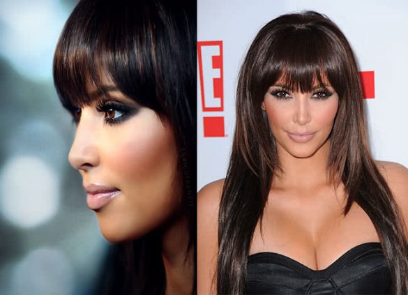 Kim Kardashian Fringe Hairstyle