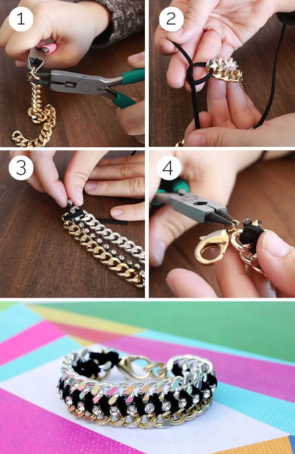 diy-Step-by-Step-for-Chain-and-Rhinestone-Bracelet