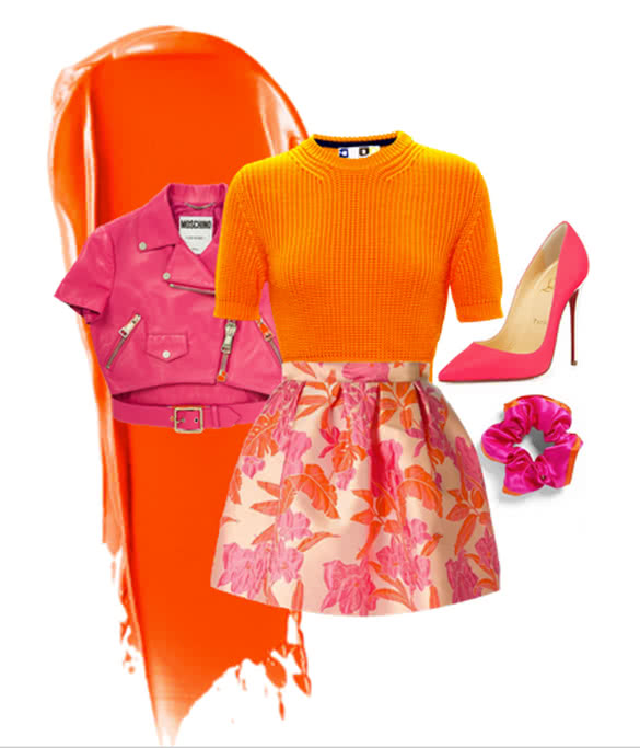 orange-and-pink-outfit-collage-with-crop-top