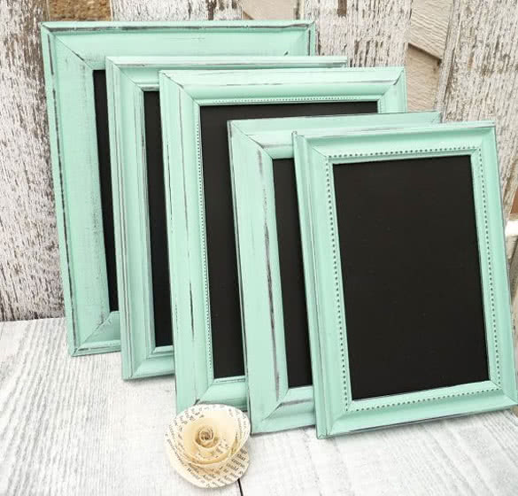 DIY-mint-green-Chalkboard-frames-for-wedding
