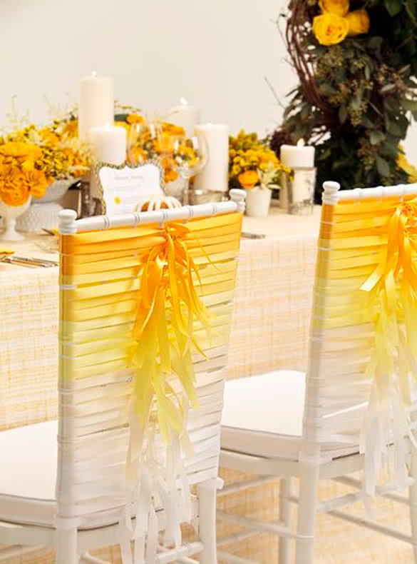 yellow-diy-Chair-ribbons-for-wedding